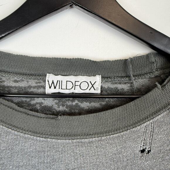 Wildfox Island Addict Distressed Sweatshirt Gray - M - Picture 3 of 10